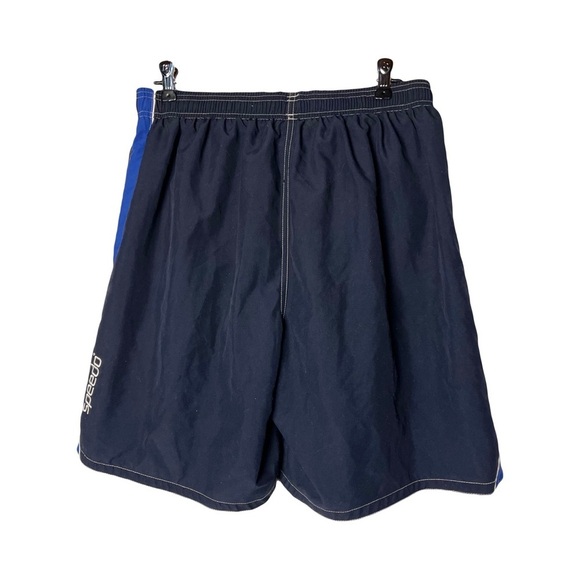 Speedo | Blue Black Mesh Lined Swim Trunks, Men’s Large - Picture 2 of 5